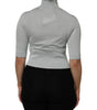 Dolce & Gabbana Light Green Silk Turtleneck 3/4 Sleeves Top