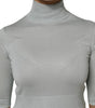 Dolce & Gabbana Light Green Silk Turtleneck 3/4 Sleeves Top