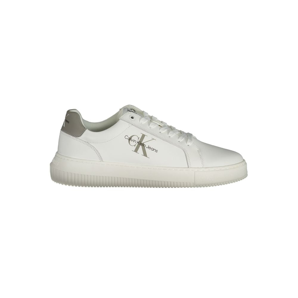 Baskets Calvin Klein en cuir blanc pour homme