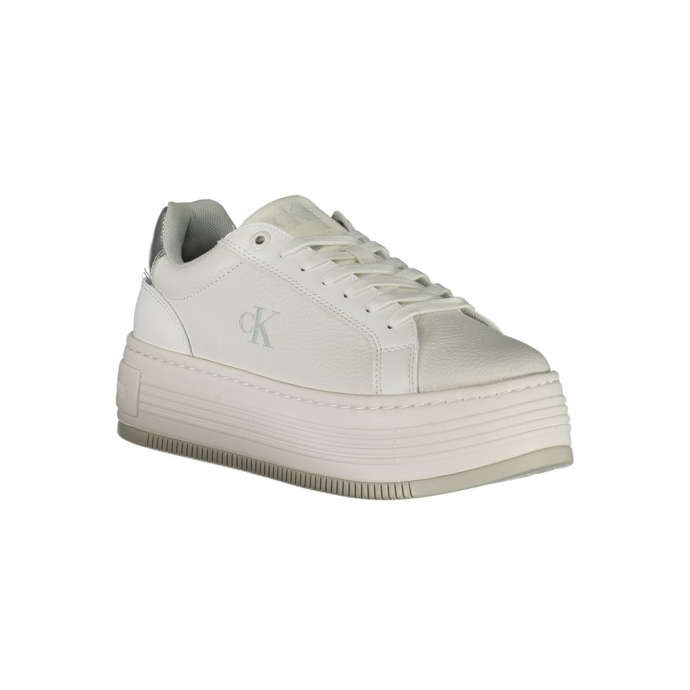 Baskets Calvin Klein en cuir blanc pour femme
