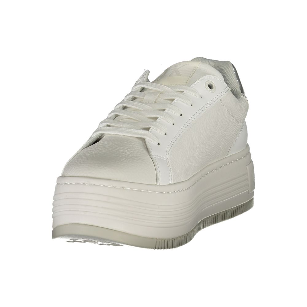Baskets Calvin Klein en cuir blanc pour femme