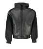 Calvin Klein Sleek Black Hooded Jacket with Contrasting Details