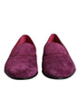 Dolce & Gabbana Purple Velvet Slip On Loafers Formal Shoes