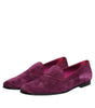 Dolce & Gabbana Purple Velvet Slip On Loafers Formal Shoes