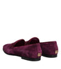 Dolce & Gabbana Purple Velvet Slip On Loafers Formal Shoes