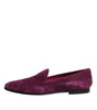 Dolce & Gabbana Purple Velvet Slip On Loafers Formal Shoes