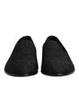 Dolce & Gabbana Black Jacquard Slip On Loafers Formal Shoes