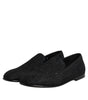 Dolce & Gabbana Black Jacquard Slip On Loafers Formal Shoes