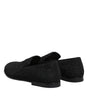 Dolce & Gabbana Black Jacquard Slip On Loafers Formal Shoes