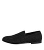 Dolce & Gabbana Black Jacquard Slip On Loafers Formal Shoes