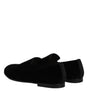 Dolce & Gabbana Black Velvet Slip On Loafers Formal Shoes