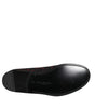Dolce & Gabbana Red Black Jacquard Slip On Loafers Shoes
