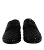 Dolce & Gabbana Black Suede Strass Derby Formal Shoes