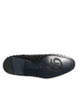 Dolce & Gabbana Black Suede Strass Derby Formal Shoes