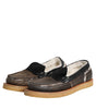 Dolce & Gabbana Brown White Calfskin Leather Loafers Shoes