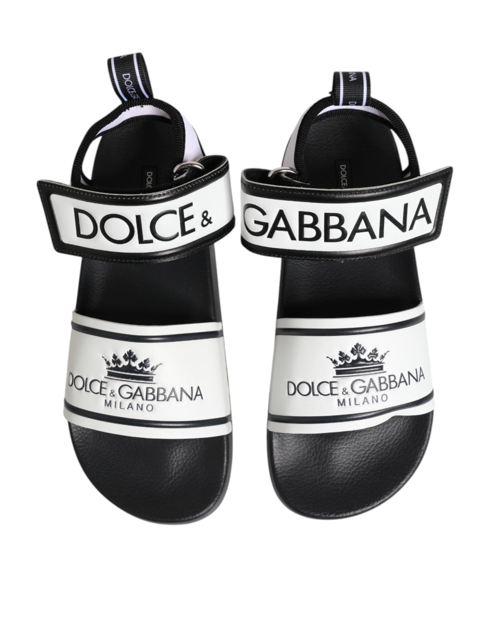 Dolce & Gabbana Black White DG Logo Slides Sandals Shoes