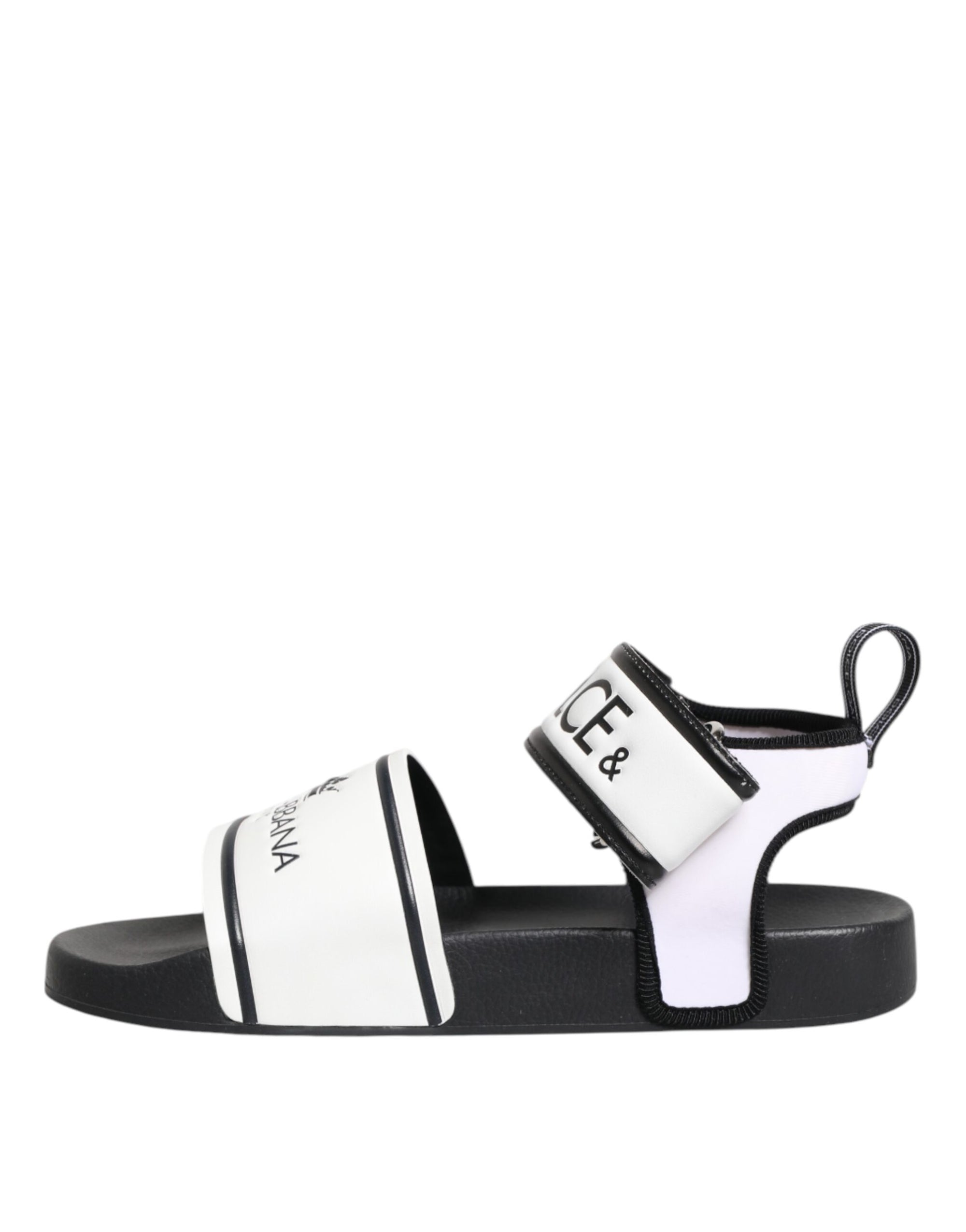 Dolce & Gabbana Black White DG Logo Slides Sandals Shoes