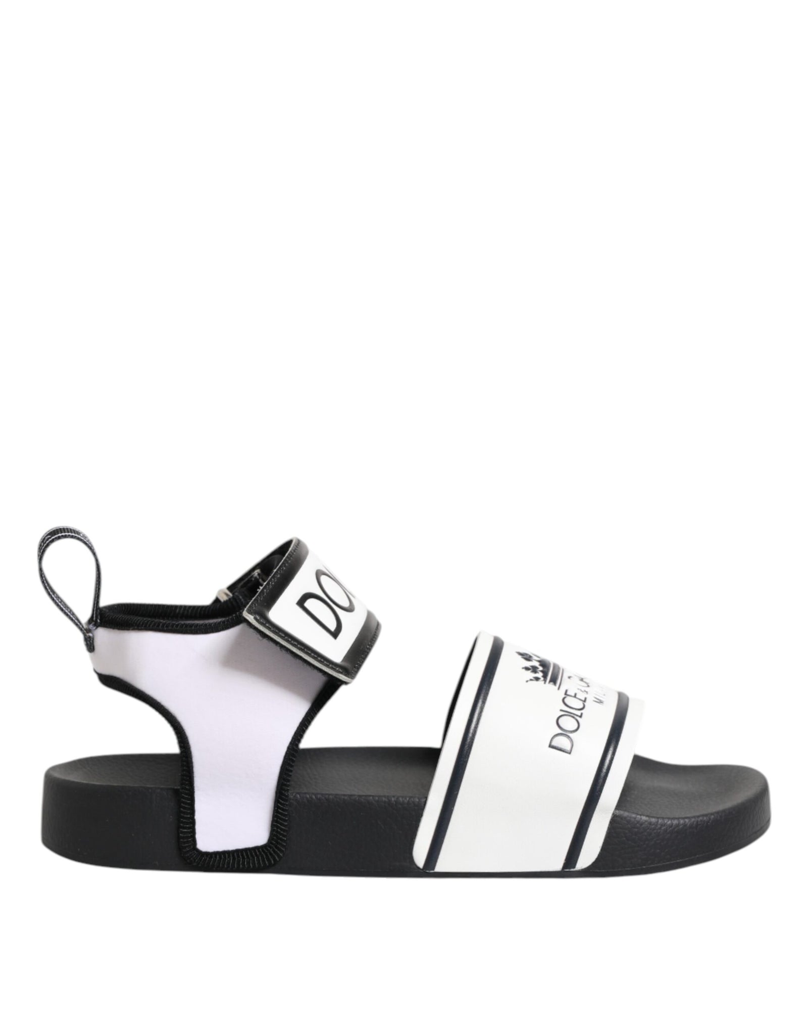 Dolce & Gabbana Black White DG Logo Slides Sandals Shoes