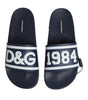 Dolce &amp; Gabbana Blue DG Logo Slides Sandals Beachwear Shoes