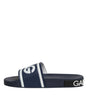 Dolce &amp; Gabbana Blue DG Logo Slides Sandals Beachwear Shoes
