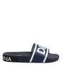 Dolce &amp; Gabbana Blue DG Logo Slides Sandals Beachwear Shoes