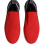 Dolce & Gabbana Red Logo Low Top Slip On Men Sneakers Shoes