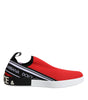 Dolce & Gabbana Red Logo Low Top Slip On Men Sneakers Shoes