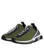 Dolce & Gabbana Green Black Slip On Sorrento Sneakers Shoes