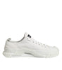 Dolce & Gabbana White Logo Print Lace Up Low Top Sneakers Shoes