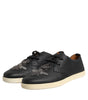 Baskets basses Dolce &amp; Gabbana en cuir noir avec couronne d'abeille