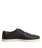 Baskets basses Dolce &amp; Gabbana en cuir noir avec couronne d'abeille