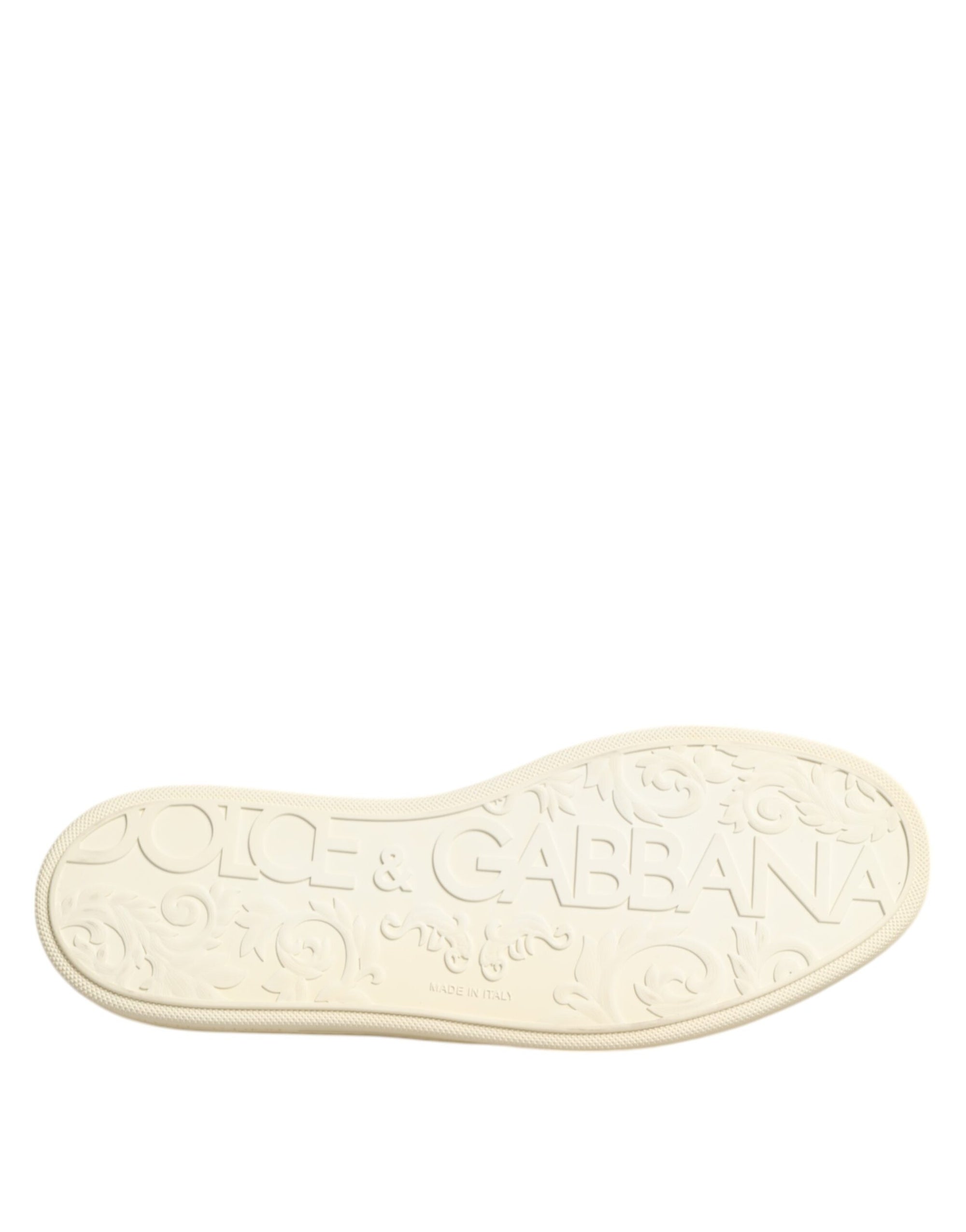 Baskets basses Dolce &amp; Gabbana en cuir noir avec couronne d'abeille