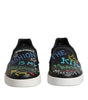 Baskets cloutées en cuir noir Dolce &amp; Gabbana à motif graffiti