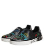 Baskets cloutées en cuir noir Dolce &amp; Gabbana à motif graffiti