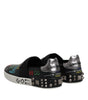 Baskets cloutées en cuir noir Dolce &amp; Gabbana à motif graffiti