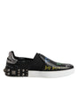 Baskets cloutées en cuir noir Dolce &amp; Gabbana à motif graffiti