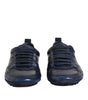 Dolce & Gabbana Dark Blue Leather Low Top Men Sneakers Shoes