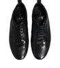 Dolce & Gabbana Black Exotic Leather Low Top Sneakers Shoes