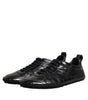 Dolce & Gabbana Black Exotic Leather Low Top Sneakers Shoes