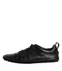 Dolce & Gabbana Black Exotic Leather Low Top Sneakers Shoes
