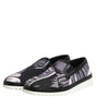 Dolce & Gabbana Black Tropical Slip On Men Sneakers Shoes
