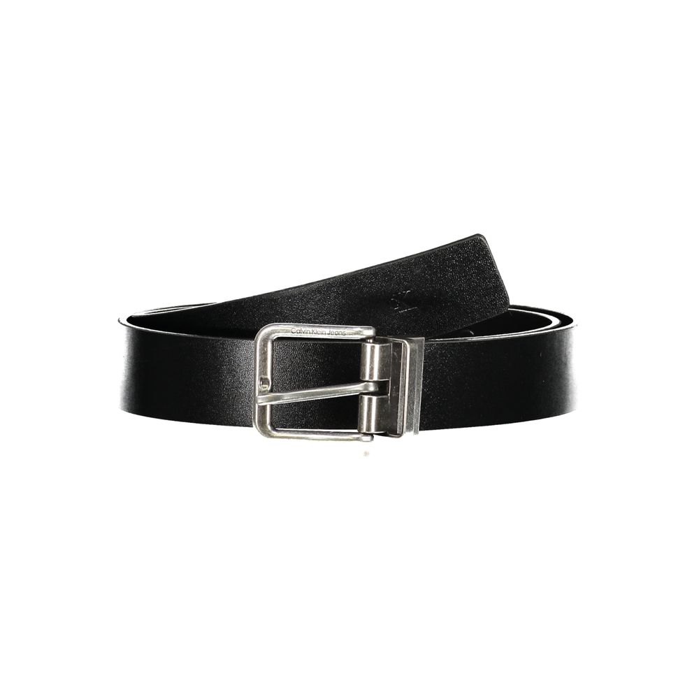 Ceinture en cuir noir Calvin Klein pour homme
