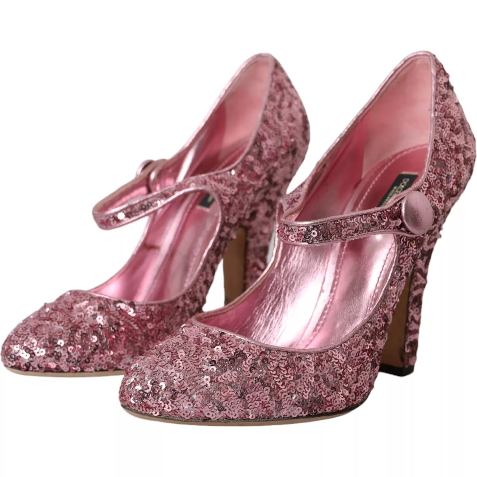 Escarpins Mary Jane à paillettes roses Dolce &amp; Gabbana à talons hauts