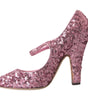 Escarpins Mary Jane à paillettes roses Dolce &amp; Gabbana à talons hauts