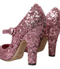 Escarpins Mary Jane à paillettes roses Dolce &amp; Gabbana à talons hauts