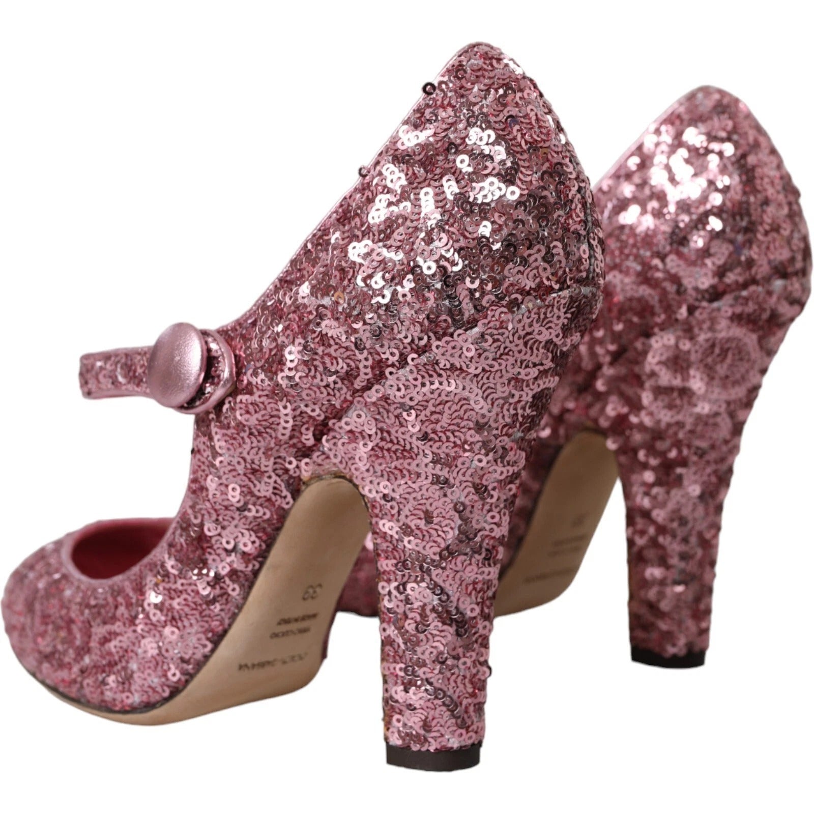 Escarpins Mary Jane à paillettes roses Dolce &amp; Gabbana à talons hauts