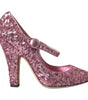 Escarpins Mary Jane à paillettes roses Dolce &amp; Gabbana à talons hauts