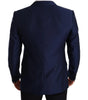 Dolce & Gabbana Blue MARTINI Wool Slim Fit Coat Blazer