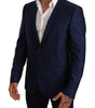 Dolce & Gabbana Blue MARTINI Wool Slim Fit Coat Blazer