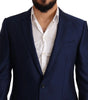 Dolce & Gabbana Blue MARTINI Wool Slim Fit Coat Blazer